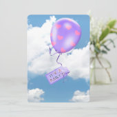 Invitation Ballon de fête dans le ciel (Debout devant)