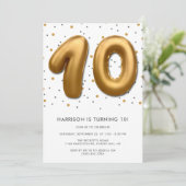 Invitation Ballon d'huile d'or moderne 10e anniversaire (Debout devant)