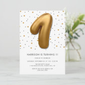 Invitation Ballon d'huile d'or moderne 1er anniversaire (Debout devant)