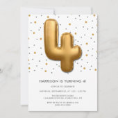 Invitation Ballon d'huile d'or moderne 4e anniversaire (Devant)