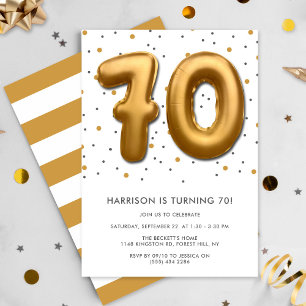 Invitation Ballon d'huile d'or moderne 70e anniversaire