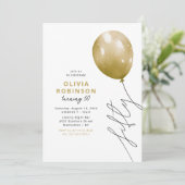 Invitation Ballon Doré Tendance 50e Anniversaire (Debout devant)