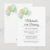 Invitation ballon en aquarelle (Devant / Derrière)