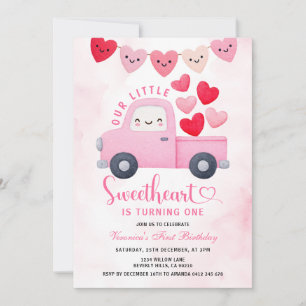 Invitation Ballon en forme de camion pour le 1er anniversaire