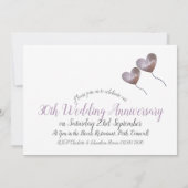Invitation Ballon en forme de cœur pour les 30 ans de mariage (Dos)