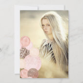 Invitation Ballon en or rose parties scintillant bleu Sweet 1 (Dos)