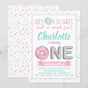Invitation Ballon en papier alu en forme de donut pailleté po