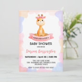 Invitation Ballon étoile Cute Giraffe baby shower garçons (Debout devant)
