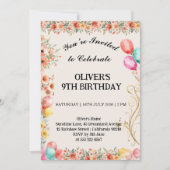 Invitation Ballon Fleur Anniversaire (Devant)