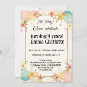 Invitation Ballon Fleur Anniversaire (Devant)
