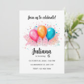 invitation ballon, invitation ballons d'anniversai (Debout devant)
