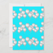 INVITATION BALLON MODERNE ET AMUSANT ANNIVERSAIRE BLEU CLAIR (Dos)