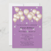 INVITATION BALLON MODERNE ET ÉLÉGANT ANNIVERSAIRE (Devant)