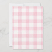 Invitation Ballon Ours Gingham Rose Anniversaire Premier Ours (Dos)