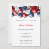 INVITATION BALLON PATRIOTIQUE BLANC ROUGE (Devant)