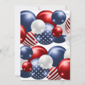 INVITATION BALLON PATRIOTIQUE BLANC ROUGE ANNIVERSAIRE (Dos)