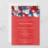 INVITATION BALLON PATRIOTIQUE BLEU ROUGE ANNIVERSAIRE (Devant)