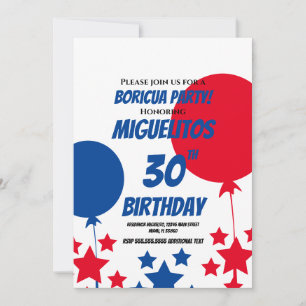 Invitation Ballon pour fête d'anniversaire latino hispanique 
