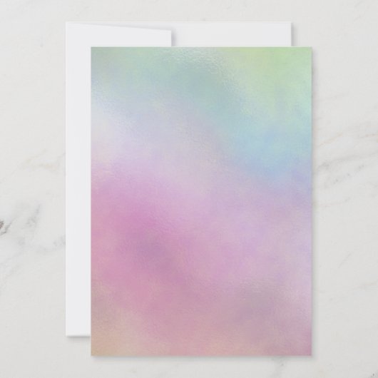 Invitation Ballon rose cool holographique néon doux 16 (Dos)