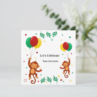 Invitation Ballon Singe Volant