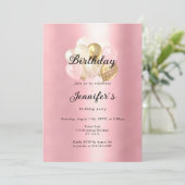 Invitation Ballonnet d'or rose moderne (Debout devant)