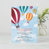Invitation Ballons à air chaud amusant et Cool| Anniversaire (Debout devant)