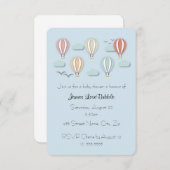 Invitation Ballons à air chaud baby shower style Papercut (Devant / Derrière)