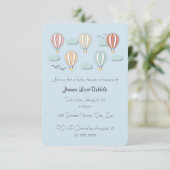 Invitation Ballons à air chaud baby shower style Papercut (Debout devant)
