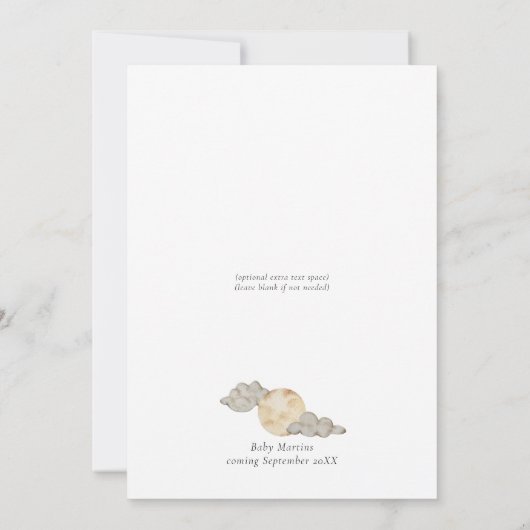 Invitation Ballons à air chaud blanc sur le Baby shower de la (Dos)