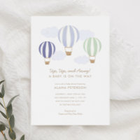 Ballons à air chaud Boy Travel Baby shower Invitat