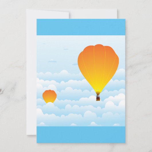 Invitation Ballons À Air Chaud Dans Les Nuages (Devant)