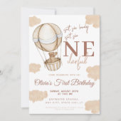 Invitation Ballons à air chaud impeccable 1er anniversaire (Devant)