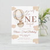 Invitation Ballons à air chaud impeccable 1er anniversaire (Debout devant)