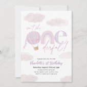 Invitation Ballons à air chaud impeccable Purple Girl 1er ann (Devant)