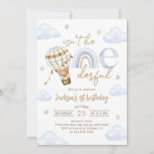 Invitation Ballons à air chaud impeccable Rainbow Boy 1er ann (Devant)