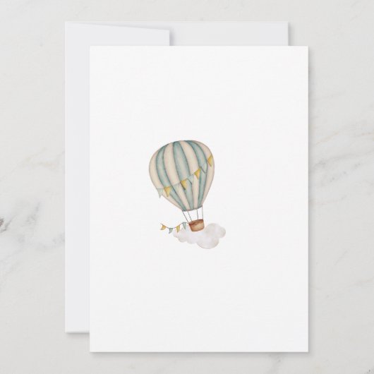 Invitation Ballons à air chaud Onederry Boys 1er anniversaire (Dos)