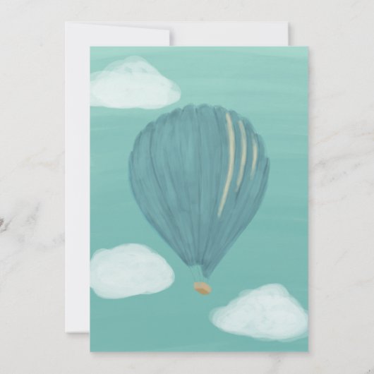 Invitation Ballons à air chaud peint Mariage personnalisé (Dos)