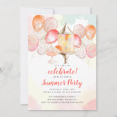 Invitation Ballons à boire pour les fêtes d'été (Devant)