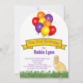 Invitation Ballons à canettes Fête d'anniversaire pour enfant (Dos)
