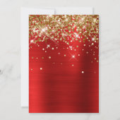 Invitation Ballons à huile de Parties scintillant rouge et or (Dos)