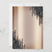 Invitation Ballons à Parties scintillant noire Retraite en ve (Dos)