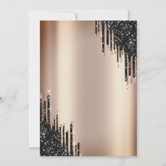 Invitation Ballons à Parties scintillant noire Retraite en ve (Dos)