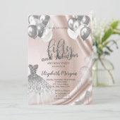 Invitation Ballons à talons hauts en argent 50e anniversaire (Debout devant)