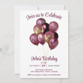 Invitation Ballons Anniversaire Homme (Devant)