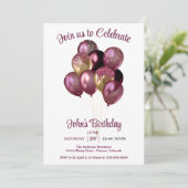 Invitation Ballons Anniversaire Homme (Debout devant)
