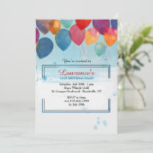 Invitation Ballons Aquarelle (Debout devant)
