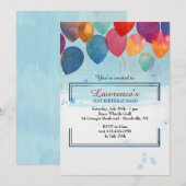 Invitation Ballons Aquarelle (Devant / Derrière)
