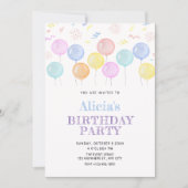 Invitation Ballons aquarelle (Devant)