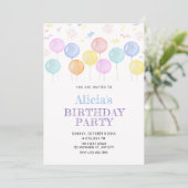 Invitation Ballons aquarelle (Debout devant)