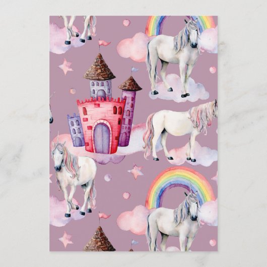 Invitation Ballons arc-en-ciel personnalisés Baby shower rose (Dos)